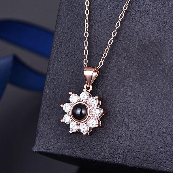 sunflower projection necklace